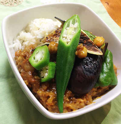 ひよこ豆のキーマカレー　